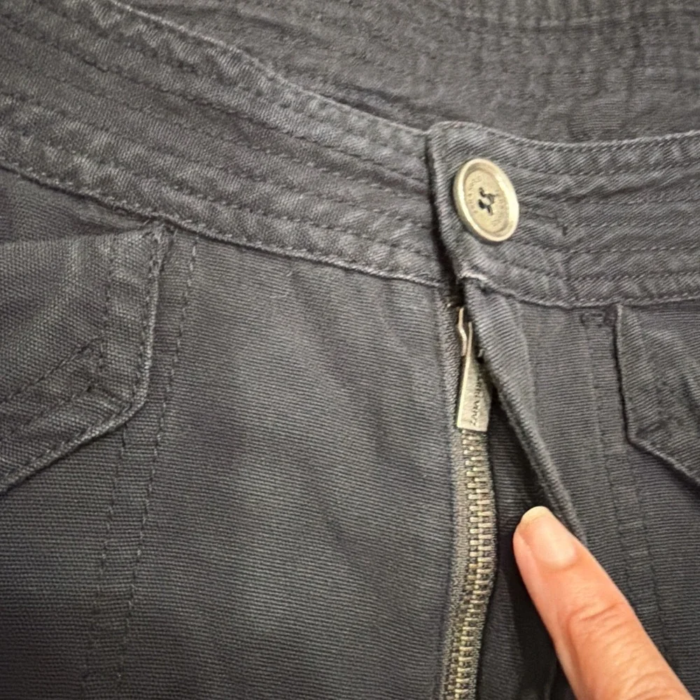 Zara SRPLS Women Cargo Crop Button Pants Black XS